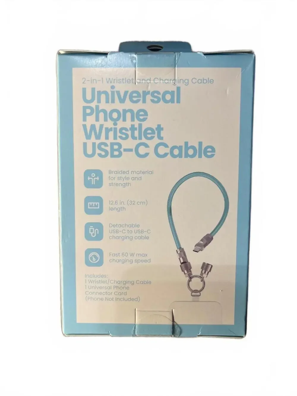 USB-C Cable Charging Wristlet Strap 2in1  Universal Phone Wristlet Bracelet NEW